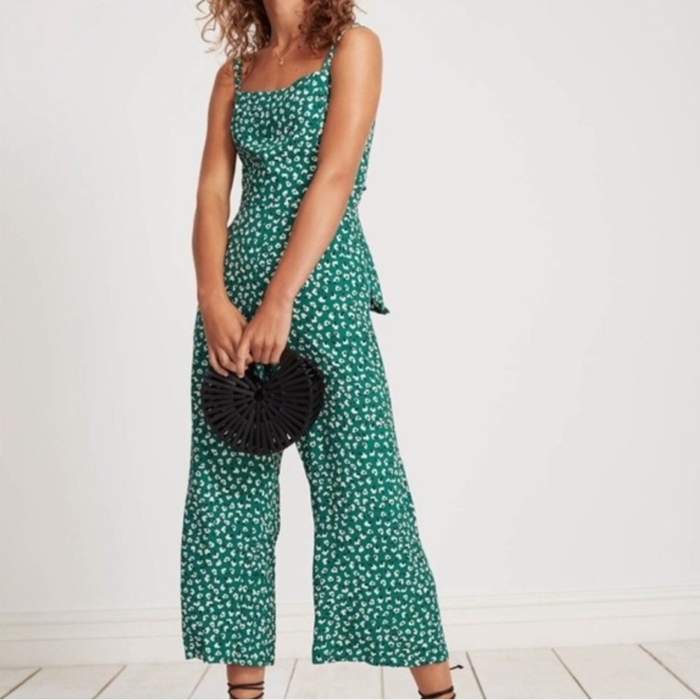 Faithful the Brand Playa Green Floral Print Jumpsuit Playsuit - Picture 9 of 13